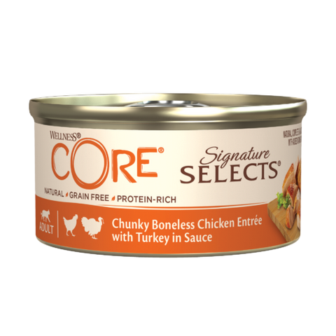 Wellness Core Chunky Chicken and Turkey In Sauce Cans for Adult 79g