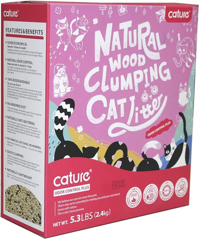 Cature Odor Control Natural Wood Clumping Cat Litter Petite