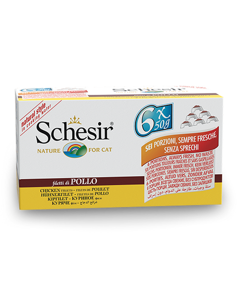Schesir Multipack for Cats Chicken in Cooking Water 6x50g