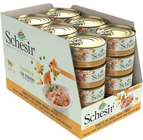 Schesir Salat Poke - Tuna, Surimi, Papaya & Peas for Adult cats 85g
