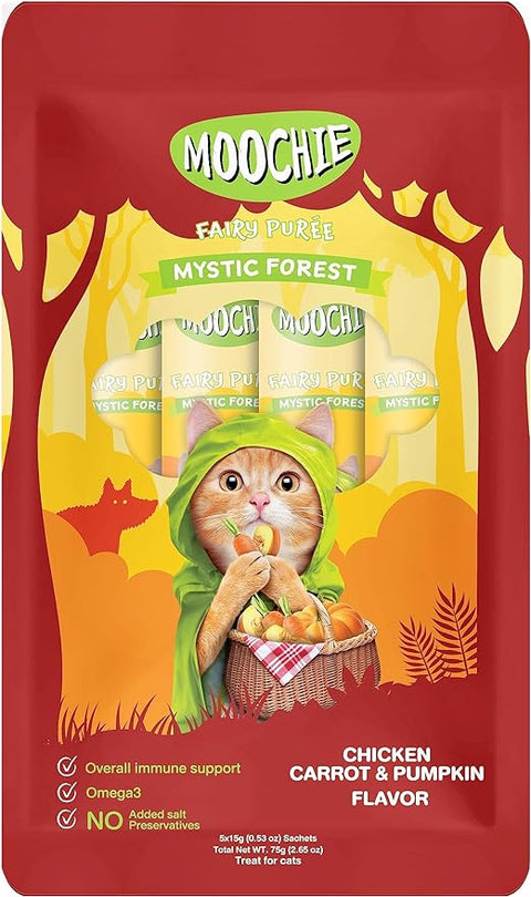 Moochie Chicken Carrot & Pumpkin Flavor Cat Treat 5X 15G Pouch