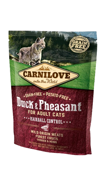 Carnilove Dry Food for Adult Cats - Duck & Pheasant Hairball Control