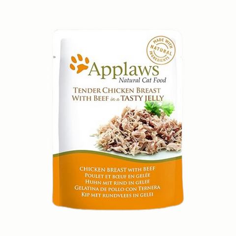 Applaws Cat Pouch Tender Chicken Breast with Beef in Tasty Jelly 70g