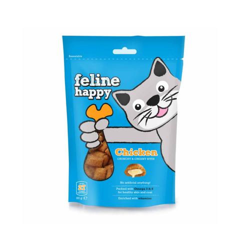 Mark and Chappell Feline Happy Chicken Treats for Cats 60g
