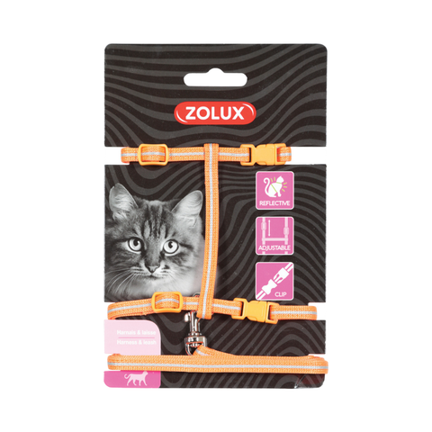 Zolux Harness and Leash 120 cm Orange for Cats