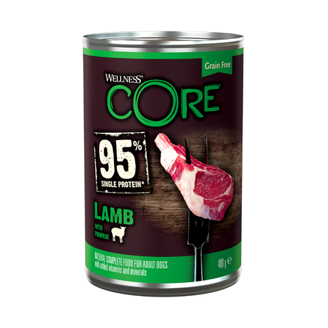 Wellness Core Wet Food 95% Single Protein Lamb with Pumpkin for Dogs 400g