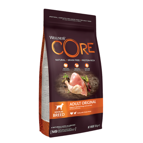 Wellness Core Original Dry Food Chicken with Turkey for M Breed Dogs