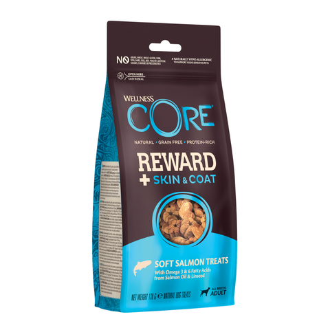 Wellness Core Dry Treats Reward+ Skin & Coat Salmon for Dogs 170g