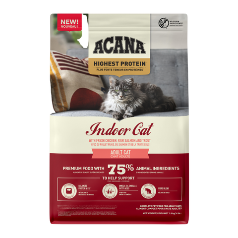 Acana Highest Protein Indoor Cats Dry Food Chicken, Trout & Salmon