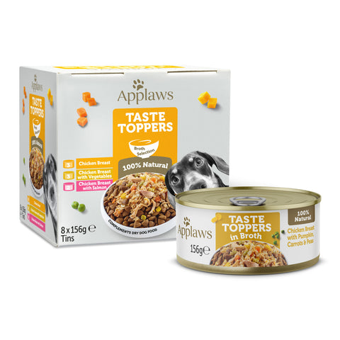 Applaws Chicken Breast with Pumpkin, Carrots and Peas Toppers In Broth for Dogs 156g