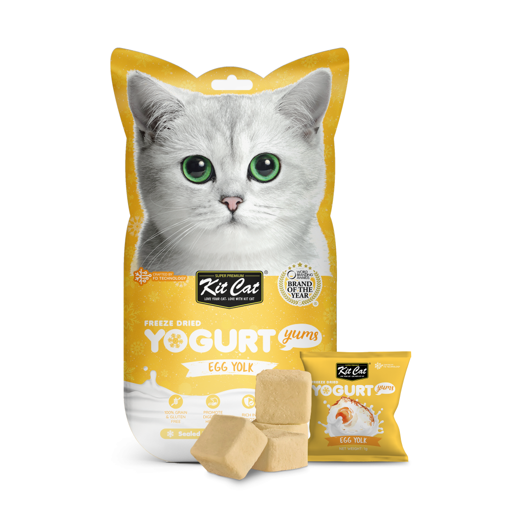 Kit Cat Freeze Dried Yogurt Yums Egg Yolk 1G X 10 Bags Petite