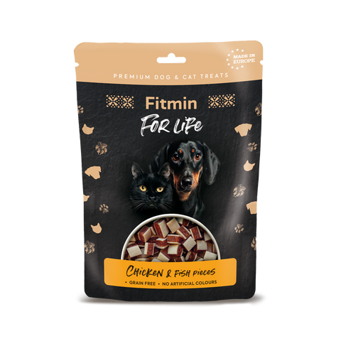 Fitmin For Life Treats Chicken & Fish Pieces Snacks for Cats & Dogs 70g