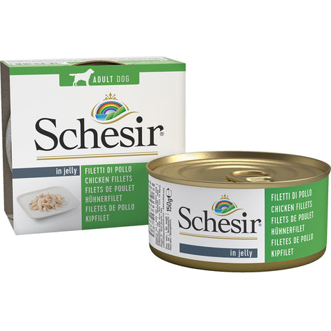 Schesir Wet Dog Food - Chicken in Jelly 150g can