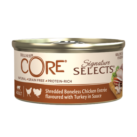 Wellness Core Chicken & Turkey in Sauce Cans for Adult Cats 79g