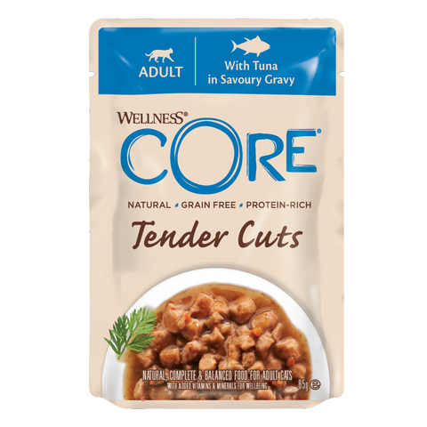Wellness Core Tinder Cut Tuna in Savoury Pouches for Cats 85g
