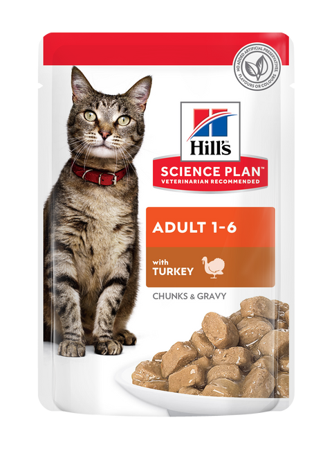 Hills Turkey Pouches for Adult Cats 85g