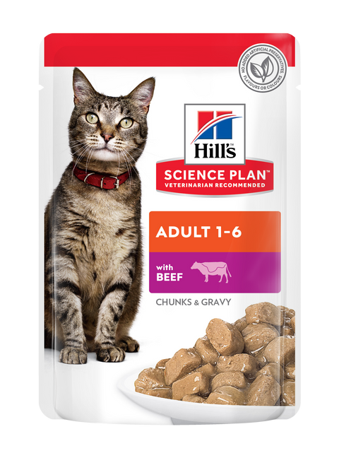 Hills Beef Pouches for Adult Cats 85g