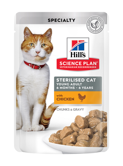 Hills Chicken Pouches for Sterilized Adult Cats 85g