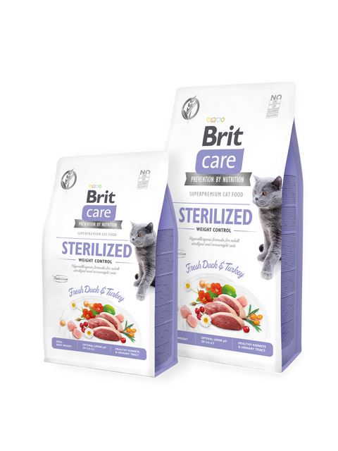 Brit Care Cat Grain-Free STERILIZED AND WEIGHT CONTROL fresh Duck & Turkey 2kg