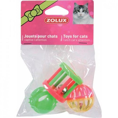 Zolux Multi Shaped Toys with Bell for Cats