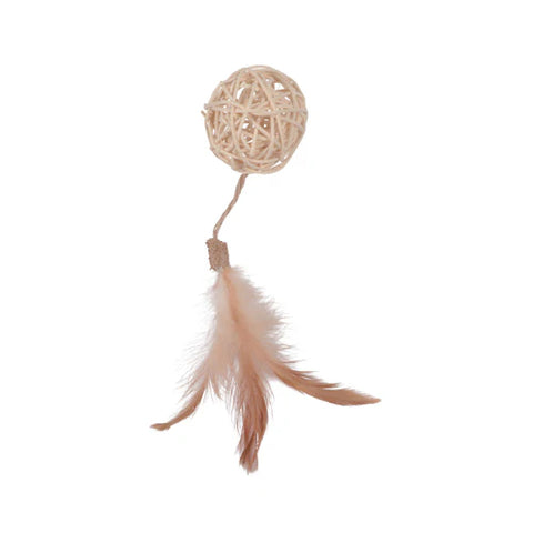 Zolux Cat Toy in Shape of a Ball with Brown Feather