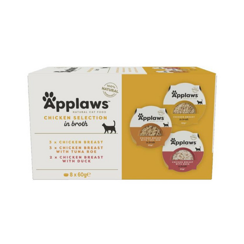 Applaws Chicken Selection In Broth for Adult Cats 8X60g