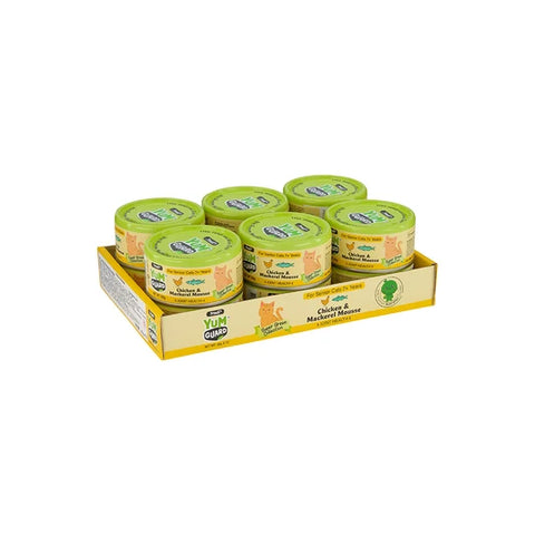 YumGuard Complete & Balanced Wet Food with Chicken & Mackerel Mousse to Support Joints Health for Senior Cats 80g