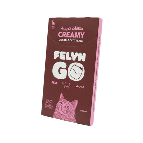 Felyn Go Creamy Lickable Treats Beef Sachet 4x15g