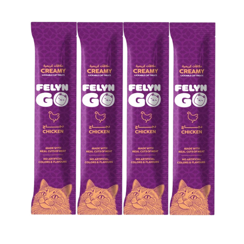 Felyn Go Creamy Lickable Treats Chicken Sachet 4x15g
