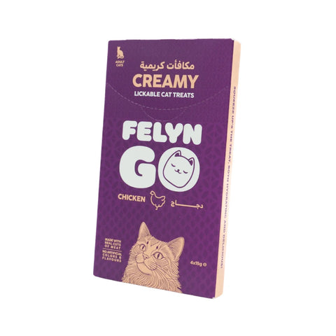 Felyn Go Creamy Lickable Treats Chicken Sachet 4x15g