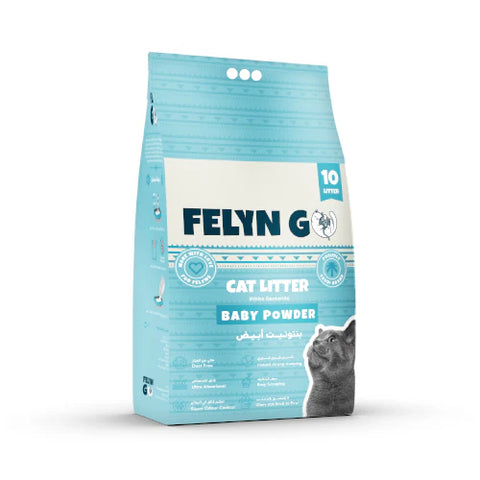 Felyn Go Cat Litter White Bentonite High Clumping Baby Powder Scent