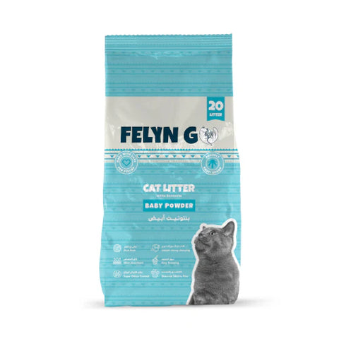 Felyn Go Cat Litter White Bentonite High Clumping Baby Powder Scent