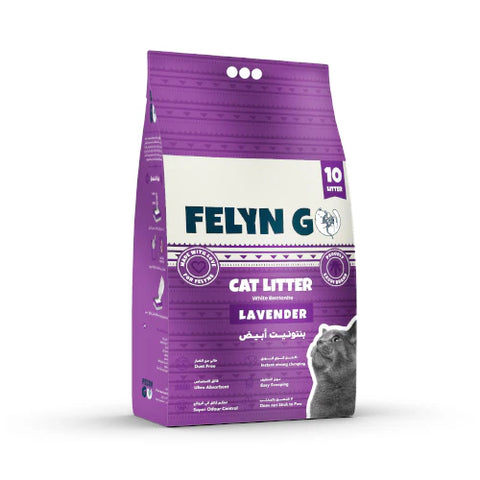 Felyn Go Cat Litter White Bentonite High Clumping Lavendar Scent