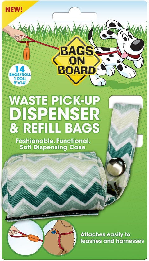 Bags on Board Fabric Waste Bag Dispenser for Dogs - Chevron