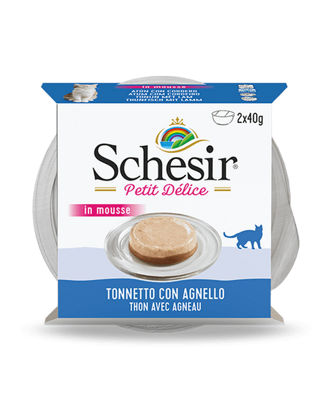 Schesir Petite Mousse for Cats - Tuna & Lamb 2x40g 2 cans