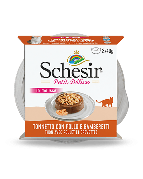 Schesir Petite for Cats- Tuna, Chicken & Shrimp 40g 2 cans