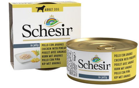 Schesir Wet Dog Food - Chicken Fillet with Pineapple in Jelly 150g can