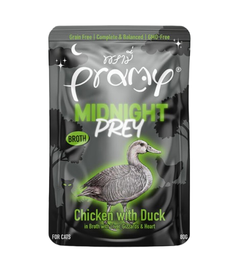 برامي ميدنايت دجاج مع البط في مرق للقطط 80 جرام