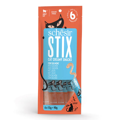 Schesir Creamy Stix with Salmon for Adult Cats 15g x 6 Sticks