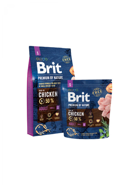 Brit Chicken Dry Food Premium by Nature ADULT Small Breeds Dogs 3kg