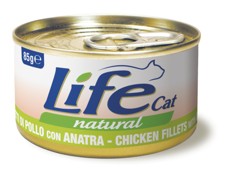 Life Cat Chicken & Duck Cans for Adult Cats 85g