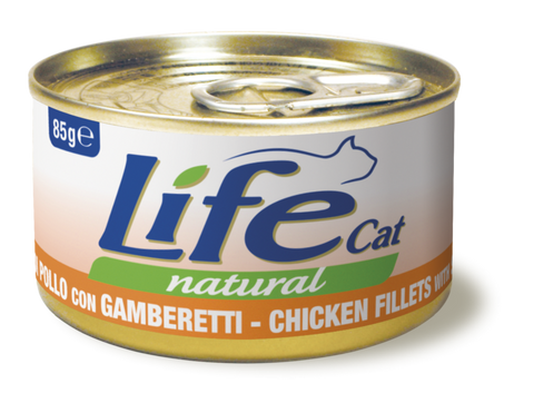 Life Cat Chicken & Shrimp Cans for Adult Cats 85g