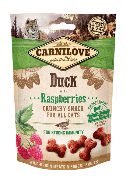 Carnilove Crunchy Snack for All cats Duck & Raspberries immunity booster - 50g