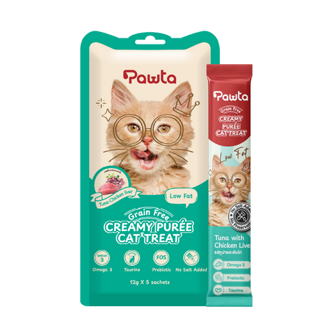 باوتا مكافآت كريمية بنكهة التونة وكبدة الدجاج للقطط