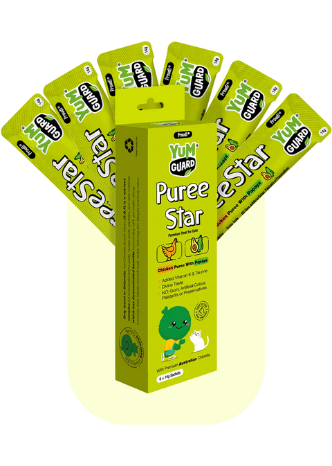 YumGuard Puree Treats with Chicken & Papaya for Adult Cats & Kittens