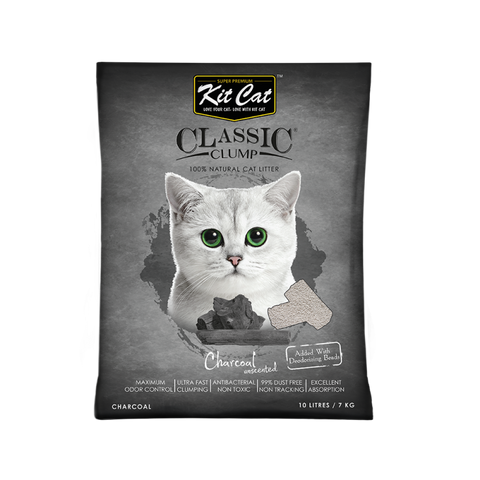 KitCat Classic Clumping Litter Unscented Charcoal 7kg