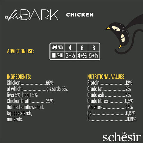 Schesir After Dark Wet Food with Chicken, Livers & Hearts in Broth for Adult Cats