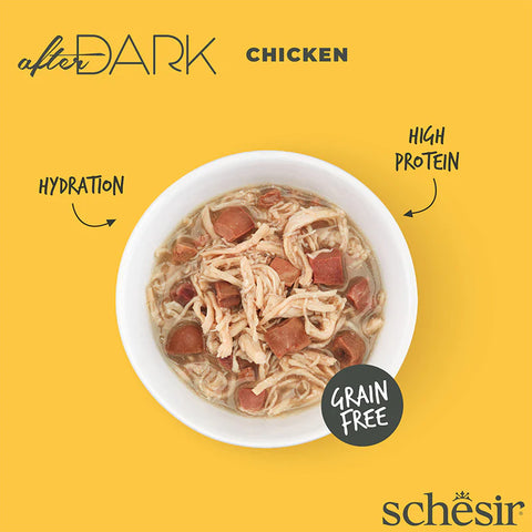 Schesir After Dark Wet Food with Chicken, Livers & Hearts in Broth for Adult Cats