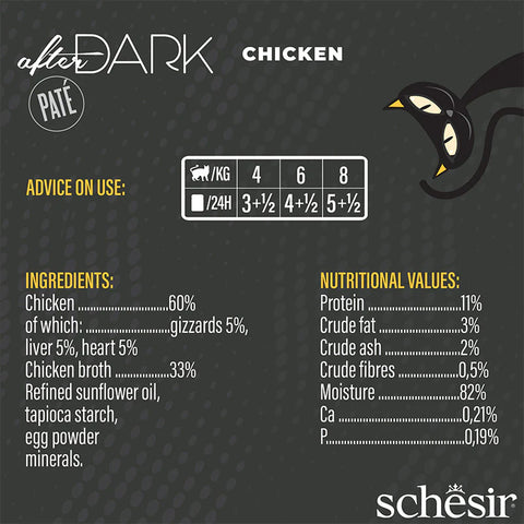 Schesir After Dark Pâté Wet Food with Chicken for Adult Cats