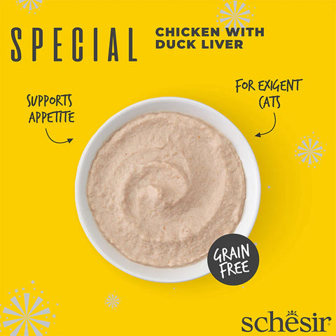 Schesir Complete Special Chicken with Duck Liver Mousse for Adult Cats 70g